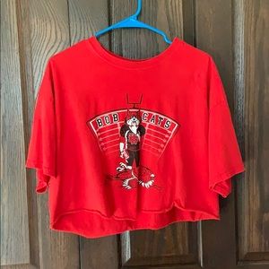 cropped bobcats tee